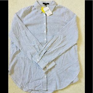 Long Sleeve Blue and White Stripe Button Down